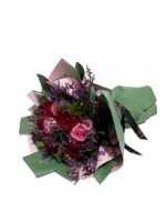 Lovely Valentine’s bouquet of red and white roses with limonium by Flowsent – flower delivery in Cairo and Giza