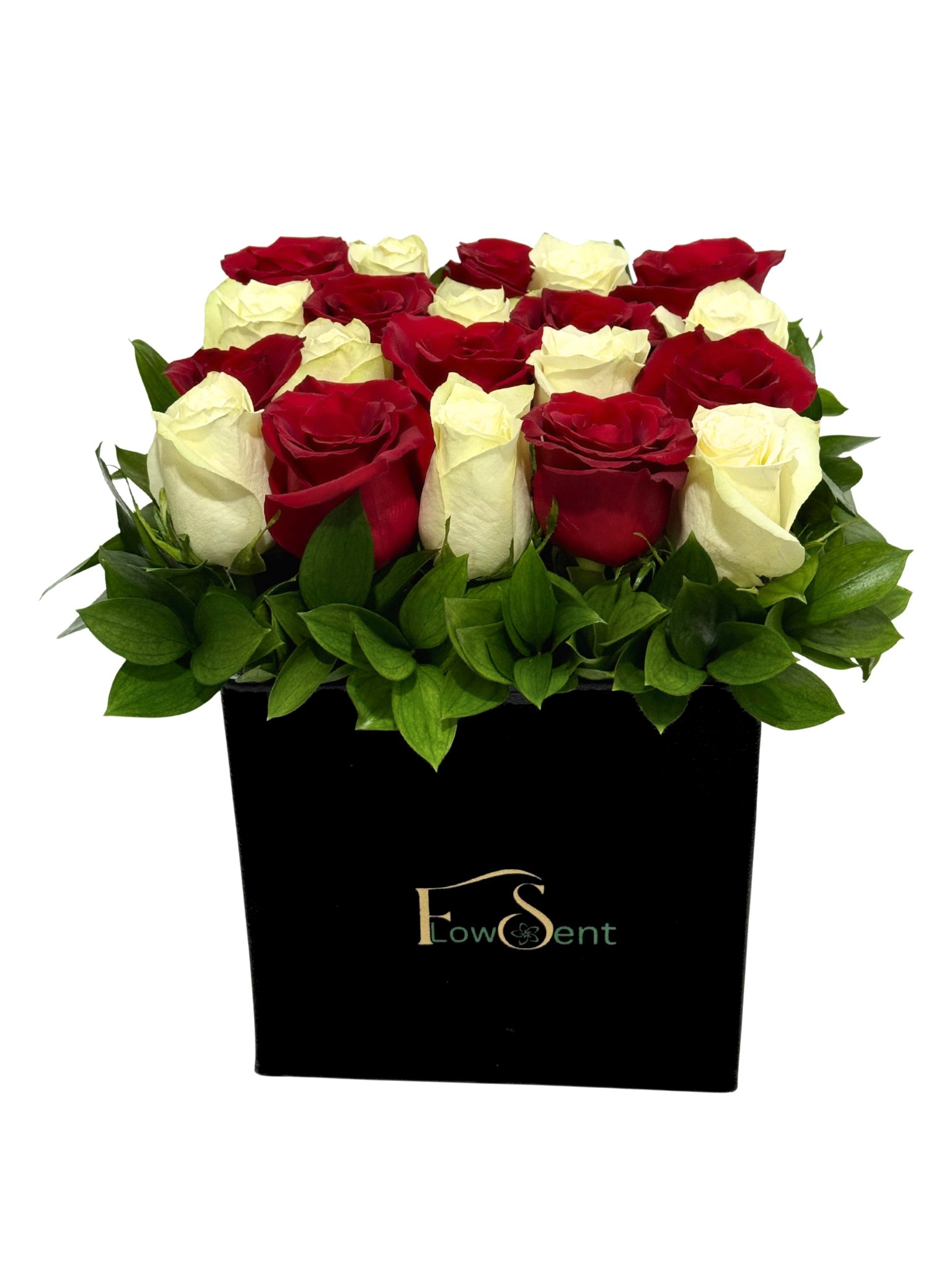 XOXO – Red & White Roses Valentine’s Flower Box | Flower Delivery in Cairo & Giza XOXO Valentine’s flower box with red and white roses by Flowsent – flower delivery in Cairo and Giza