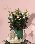 Pink Garden flower box with pink roses and lilies by Flowsent – delivery in Cairo and Giza